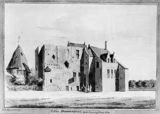 Het slot op een tekening uit 1731 van de hand van Abraham de Haen