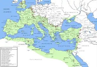 Grenzen van het Romeinse Rijk in 80 AD