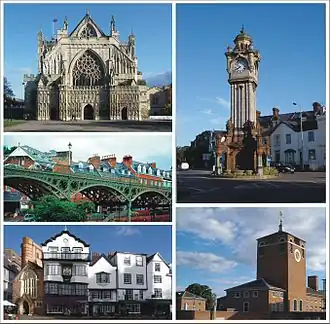 Een collage van Exeter