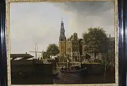 Jan Ekels de Oude, Amsterdam, de Haarlemmer Sluis en de Haringpakkerstoren gezien vanaf het Singel, 1767