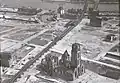 Ruïne van de Laurenskerk na het bombardement in 1940
