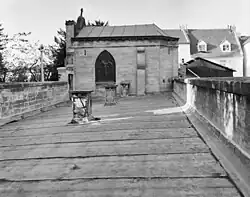 Zuidgevel kapel en dak grafkelder, 1989