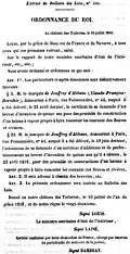 Extrait du bulletin des Lois, nr. 103