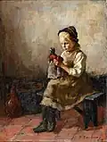 Meisje met pop (1909), schilderij, verblijfplaats onbekend
