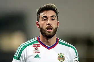 Petsos in 2015 als speler van Rapid Wien