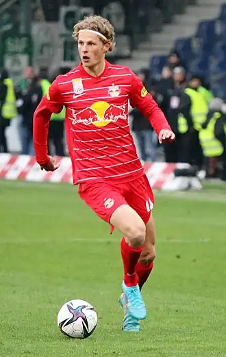 Kjærgaard in 2022 als speler van Red Bull Salzburg