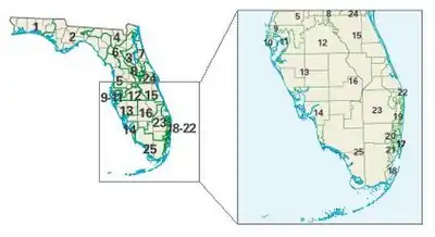 Congresdistricten in de staat Florida vanaf 2003