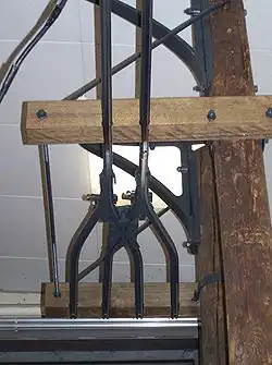 Wissel met bovenleiding van de FOTG in het Verkeersmuseum Frankfurt am Main (1884)