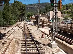 Station van de Tren de Sóller in Bunyola; 20 mei 2005.