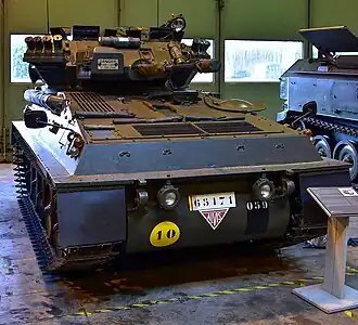 FV107 Scimitar in het Site Gunfire Brasschaat-Museum