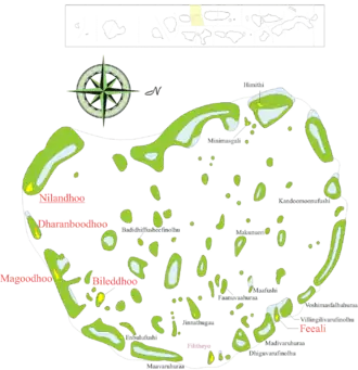 Kaart van Faafu-atol