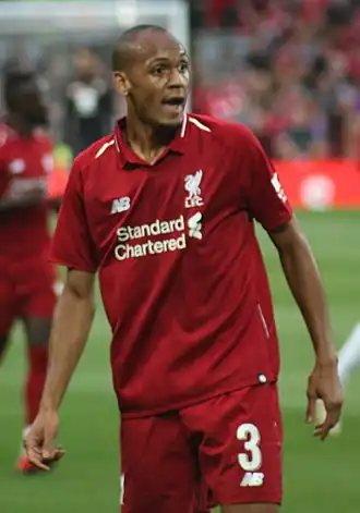 Fabinho als speler van Liverpool in 2018.