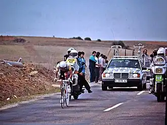 Fabio Parra tijdens de Ronde van Spanje 1989