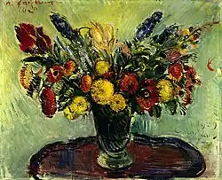 Bloemen voor groene achtergrond