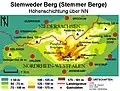 Kaart van de heuvelrug Stemweder Berg
