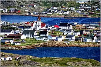 Zicht op het dorp Fogo