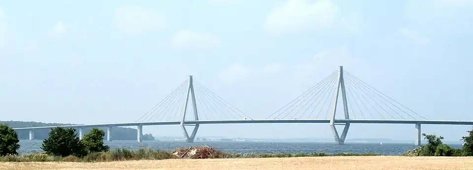 De Farø-brug tussen Farø en Falster.