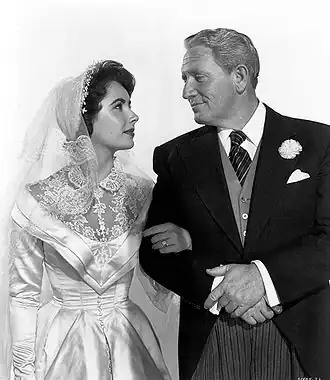 Publiciteitsfoto van Elizabeth Taylor en Spencer Tracy voor Father of the Bride