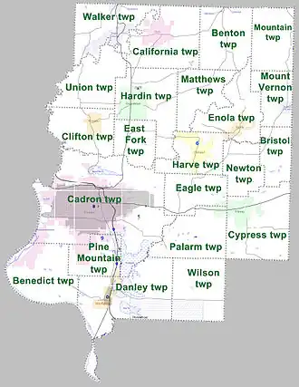 Kaart van Faulkner County