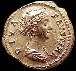 Aureus met de beeltenis van Faustina (Foto met permissie van Classical Numismatic Group, Inc. (CNG)).