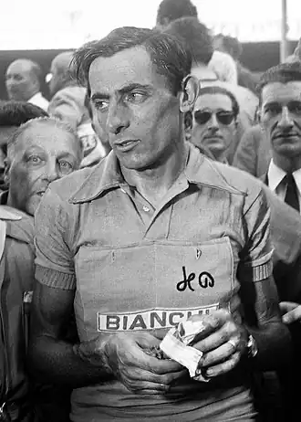 Fausto Coppi tijdens de Ronde van Frankrijk 1952