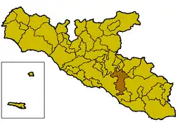 Locatie van Favara in Agrigento (AG)