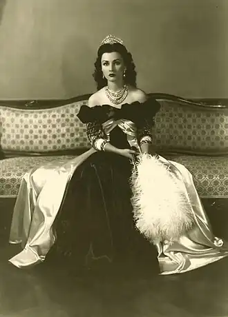 Fawzia als koningin van Iran