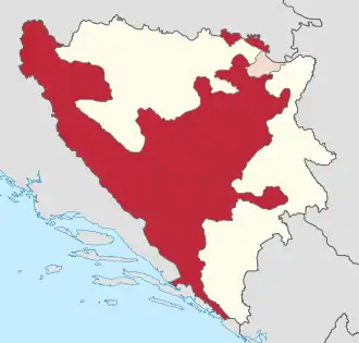 Kaart van Federatie van Bosnië en Herzegovina