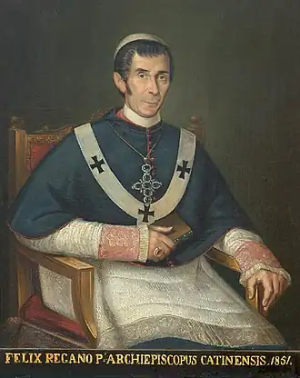 Aartsbisschop Regano met pallium