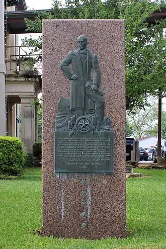 Monument voor Neri voor de Texas Centennial in 1936 in Bastrop