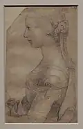 Jonge vrouw in profiel, ca. 1503-1505, Uffizi