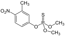 Structuurformule van fenitrothion
