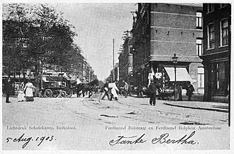 Ansichtkaart uit 1903, met Ferdinand Bolplein links