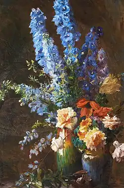 Ridderspoor en rozen