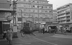 De sneltram in de eindlus in 1980