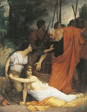 "Dood van Messalina" door Fernand Lematte, 1870.