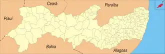 Ligging van de Braziliaanse microregio Fernando de Noronha in Pernambuco