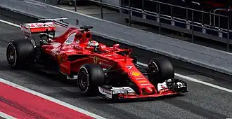 Kimi Räikkönen in de SF70H op het Circuit de Barcelona-Catalunya.