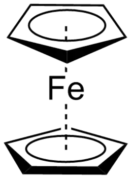 Structuurformule van ferroceen