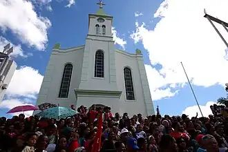 Festa do Divino bij de katholieke kerk Divino Espírito Santo in het centrum van Poções