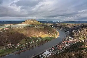 Elbe bij Königstein in de Sächsische Schweiz