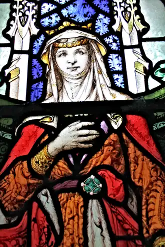 Glas in lood van Johanna van Wales, St Mary's Church, Wales.