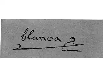 Handtekening van Blanca van Navarra