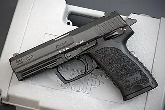 Een Heckler & Koch USP met 9mm kaliber