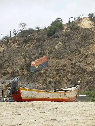 Een vissersboot in Cabo Ledo, provincie Bengo.