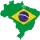 Kaart Brazilië in vlagkleuren