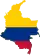 Kaart Colombia in vlagkleuren
