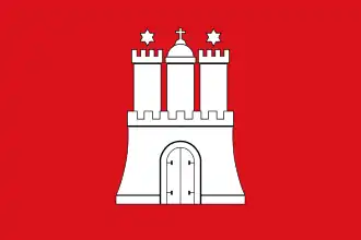 Vlag van de Vrije Hanzestad Hamburg