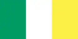 ? Variant met goudkleurige streep; ook de vlag van het County Offaly