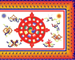 Reconstructie van de Sikkimese vlag van 1914 tot 1962